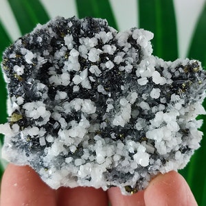 Beautiful Quartz with Calcite,Chalcopyrite,Sphalerite  from Krushev dol mine,Madan ore field,Rhodope Mts,Smolyan Oblast,Bulgaria,Mineral,N47