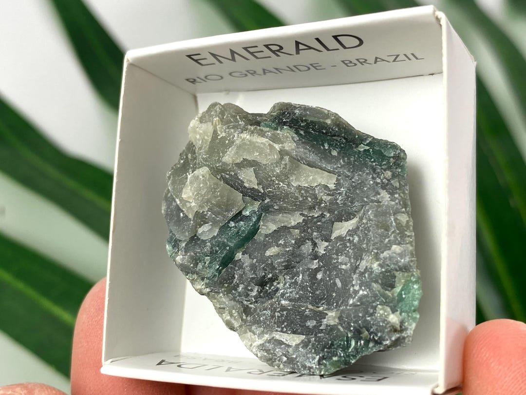 Emerald From Rio Grande, Brazil – Beryl Crystal,mineral Specimens/ Box ...