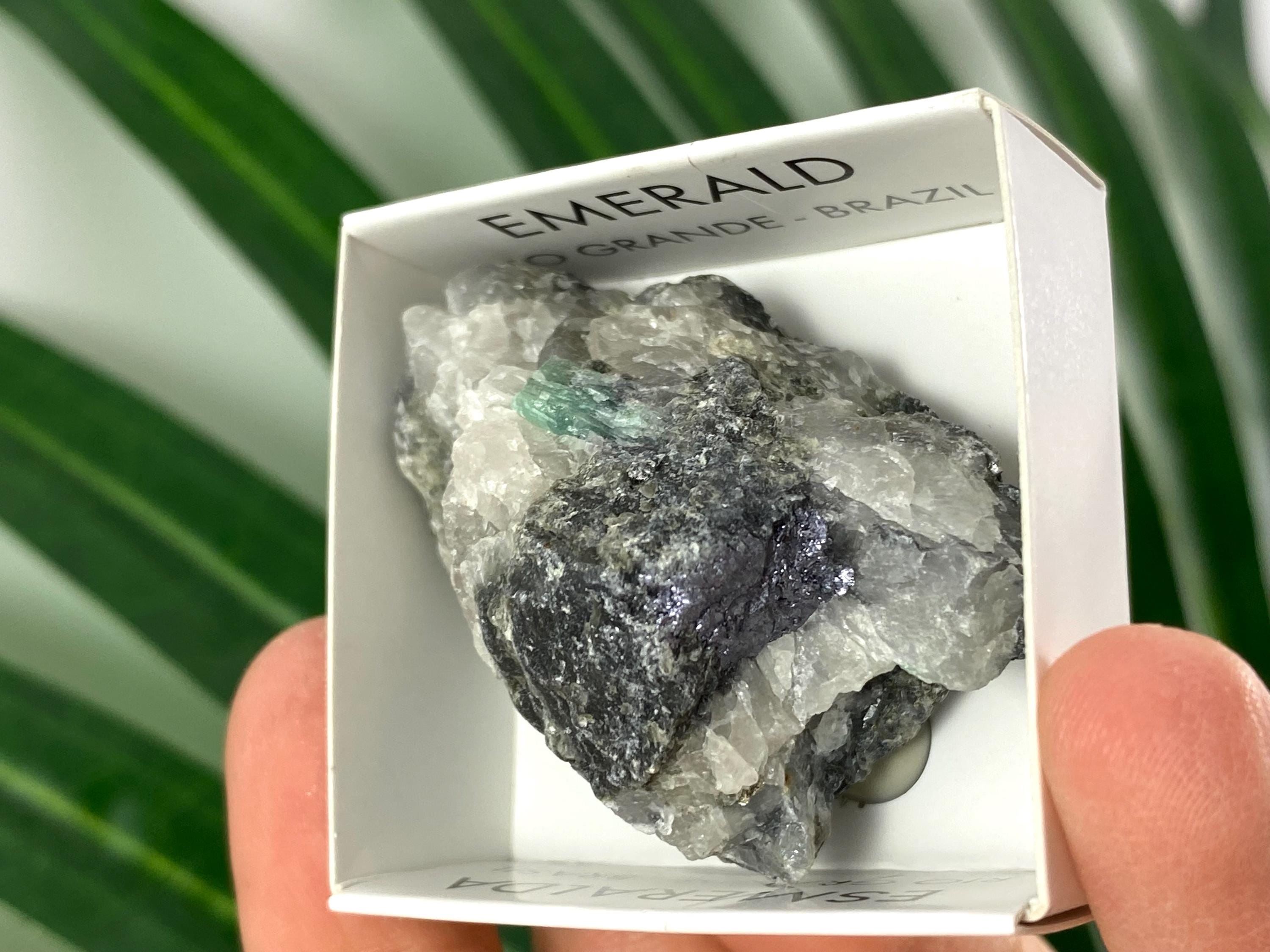 Emerald From Rio Grande, Brazil – Beryl Crystal,mineral Specimens/ Box ...