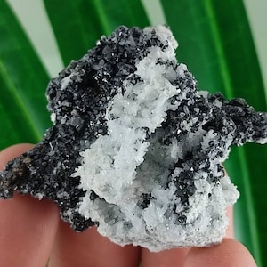 Quartz with Sphalerite from Krushev dol mine,Madan ore field,Rhodope Mts,Smolyan Oblast,Bulgaria, Mineral,Crystal,Blue Crystal,Home DecorN39