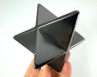 Merkaba Star Polished from Karelia,Russia,Merkaba made of authentic,crystal,reiki,4G 5G EMF Protection,healing,Polished Shungite Merkaba