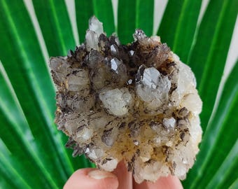 Quartz with Calcite and Limonite: Madan Crystal Home Decor,N1