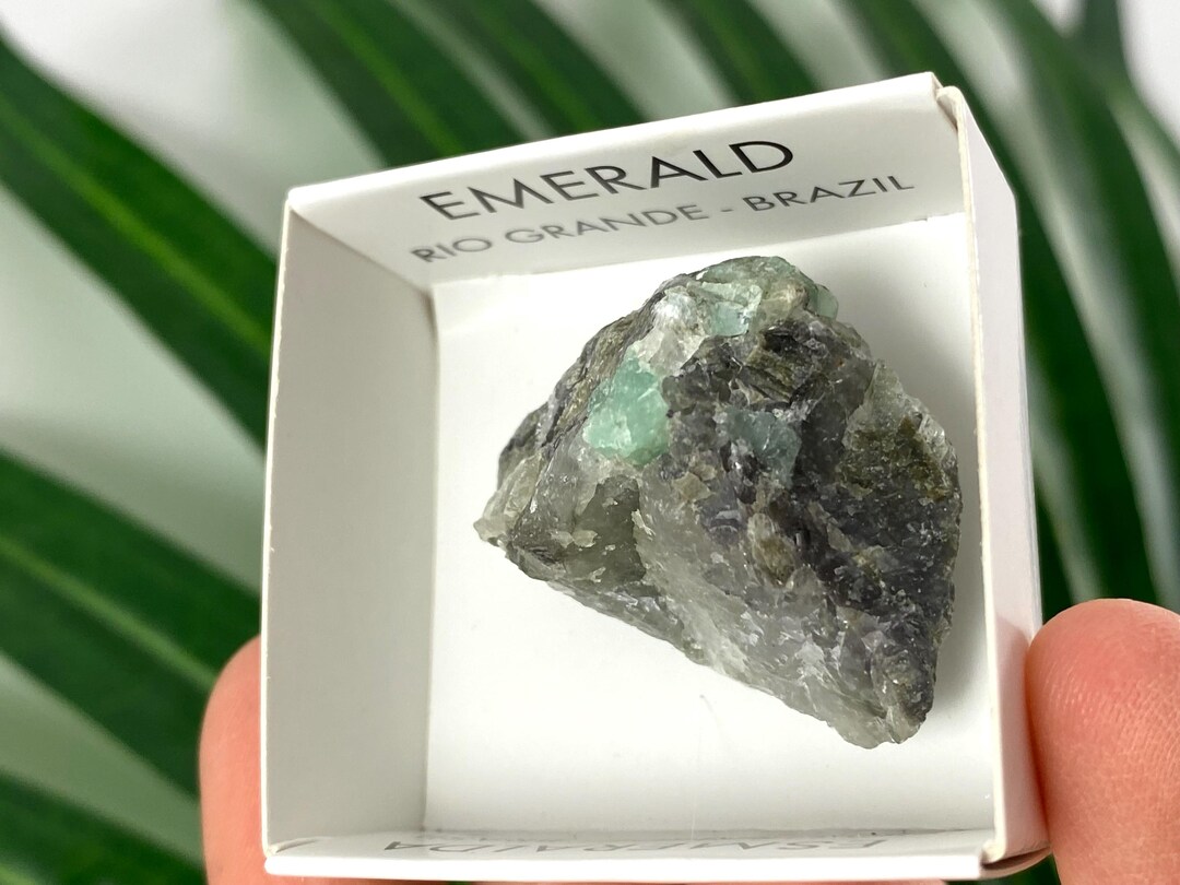 Emerald From Rio Grande, Brazil – Beryl Crystal,mineral Specimens/ Box ...