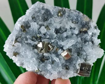Quartz with Pyrite, Natural Crystal Home Decor,N4