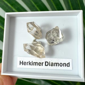 Herkimer Diamond (Mini) – Natural Double-Terminated Quartz Crystal,Size stand: 4 x 3.5 cm