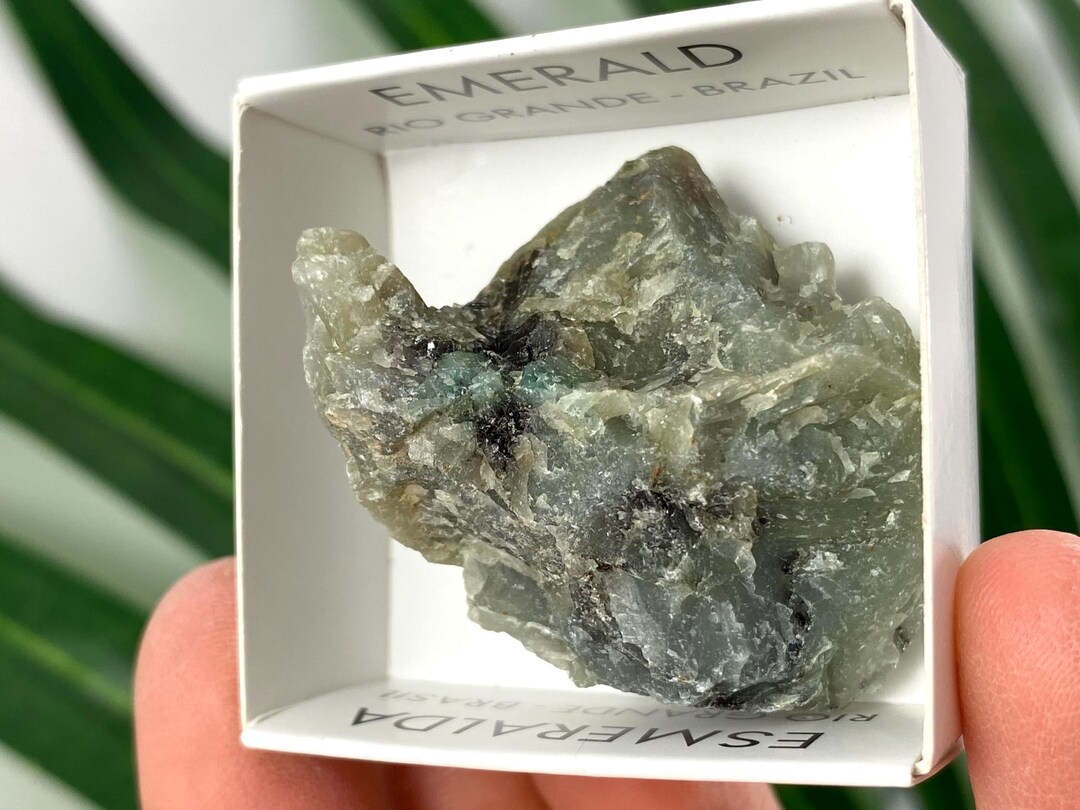 Emerald From Rio Grande, Brazil – Beryl Crystal,mineral Specimens/ Box ...