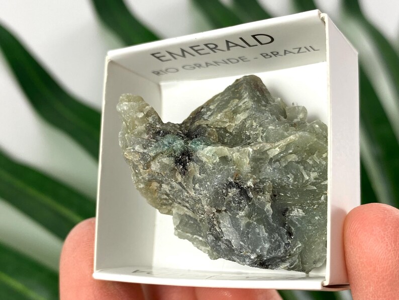 Emerald From Rio Grande, Brazil – Beryl Crystal,mineral Specimens/ Box ...
