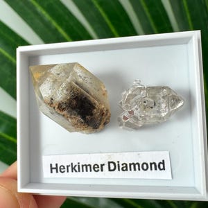 Herkimer Diamant (Mini) - Natürlicher Doppelender Quarzkristall, Größe Stand: 4 x 3.5 cm