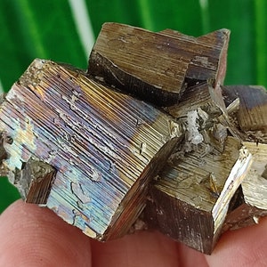 Rare Iridescent Pyrite from Krushev dol mine,Madan ore field,Rhodope Mts,Smolyan Oblast,Bulgaria,Crystal,Stone,N20
