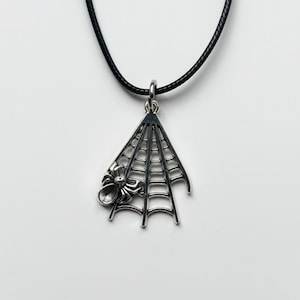 Spider-Web Cord Rope Choker Necklace & Pendent | Goth Emo Punk Alt Tattoo Rock