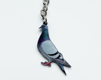 Brelok do kluczy z gołębiem | Kostium z motywem ptaków natury