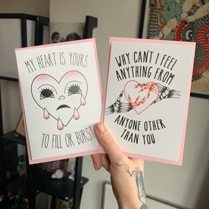 Emo Valentinstag Karten | Dashboard undTaking Back Sonntag Lyric Inspiriert.