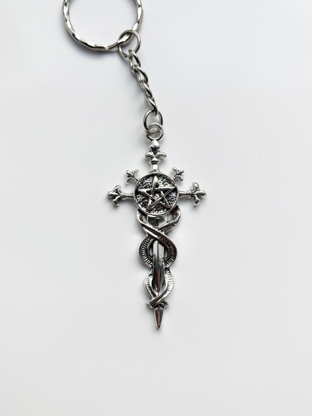 Snake Cross Keyring / Keychain | Alt Goth Emo Y2k Punk Rock Metal - Etsy