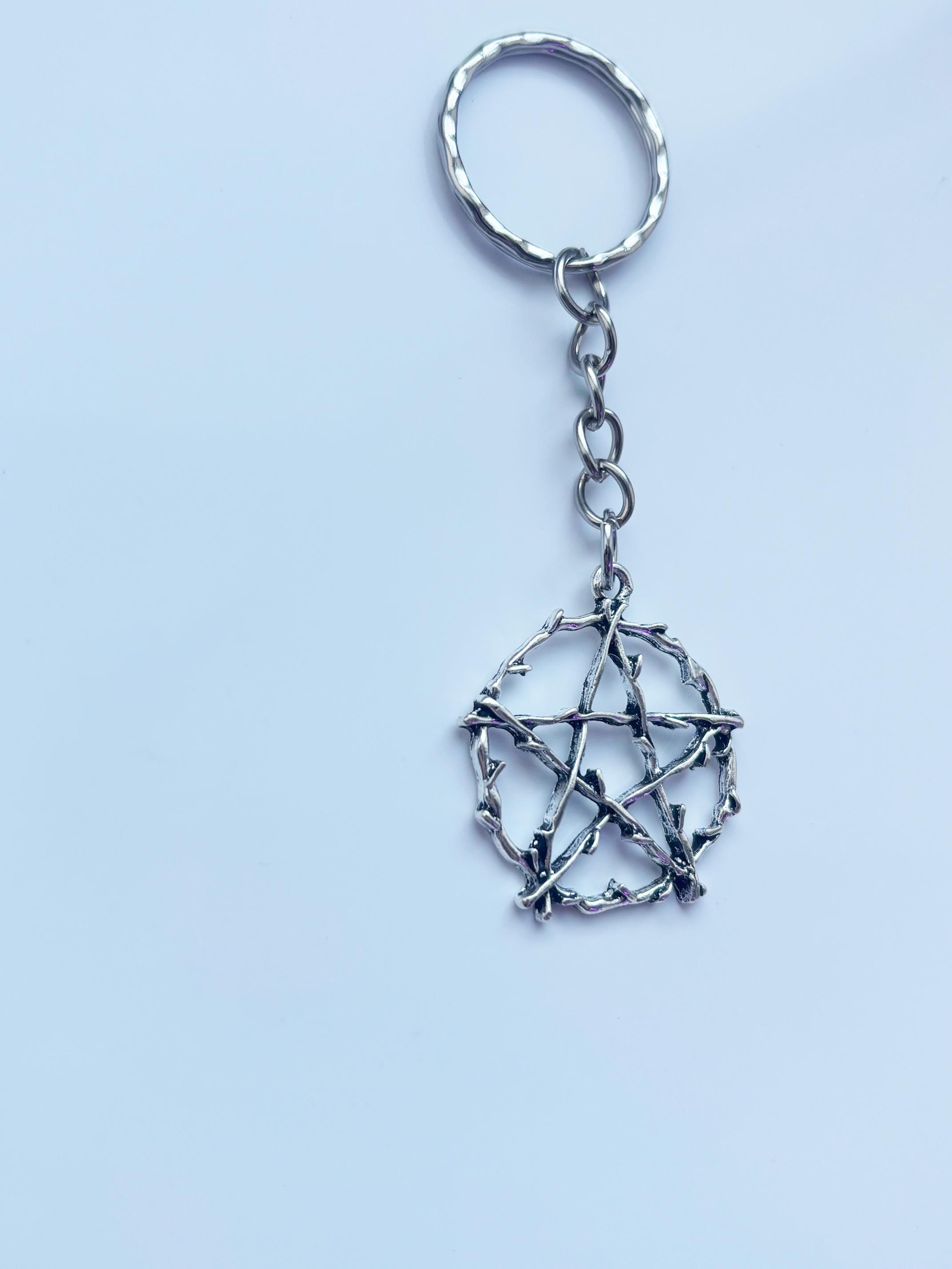 Barbed Pentagram Keyring / Keychain | Alt Goth Emo Y2k Punk Rock Metal ...