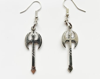 Medieval Axe earrings | Alt Goth Emo Tattoo Punk Rock Metal Horror