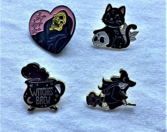 Spooky Witch Pins | Enamel Ghost Spooky Pin Coffin Love Hear Emo Pin Goth Pin