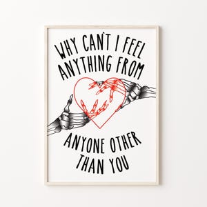 Taking Back Sunday 'Cute Without the E' Lyric Inspired Print A4 A5