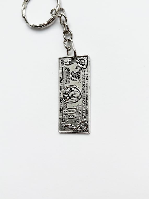 100 Dollar Bill Keyring / Keychain - Goth Emo Alt Y2k Tattoo
