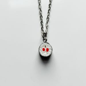 Sushi Roll Style Silver Necklace | Food Nature Fancy Dress Y2K