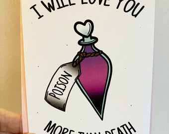 Creeper 'More than Death' Valentines Day Cards  | Emo Pop Punk Goth