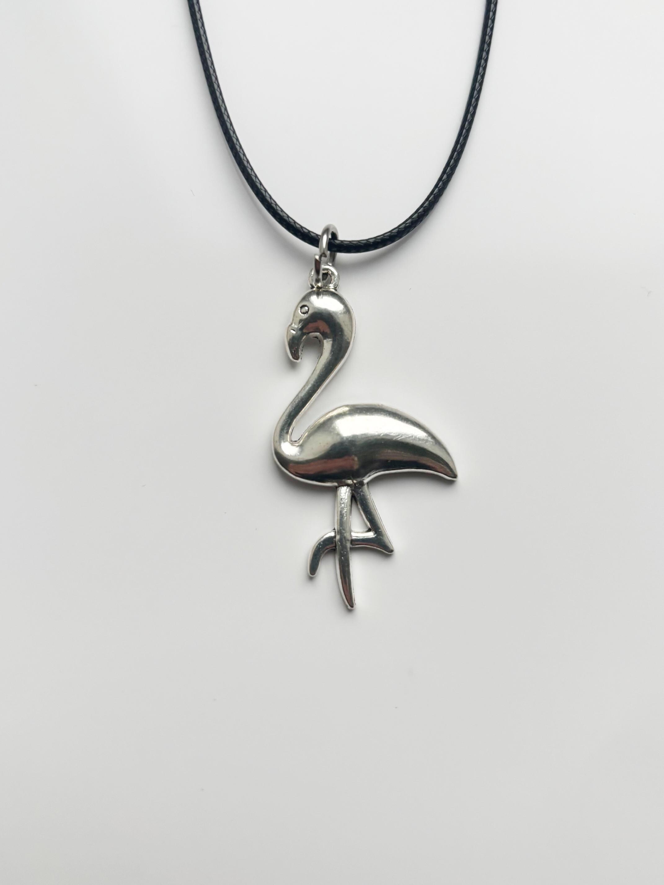 Flamingo Cord Rope Choker Necklace & Pendent | Nature Woodland 