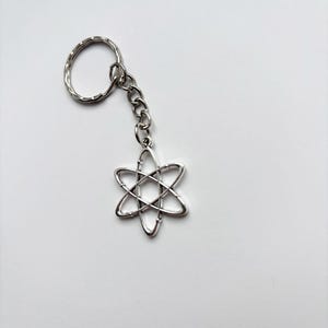 Brelok do kluczy z motywem atomu geometrycznego – nauka o nauce, fajna przestrzeń zdjęcie 3