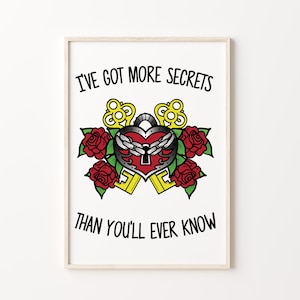 Impresión A5 inspirada en la letra de "Tengo más secretos" de State Champs