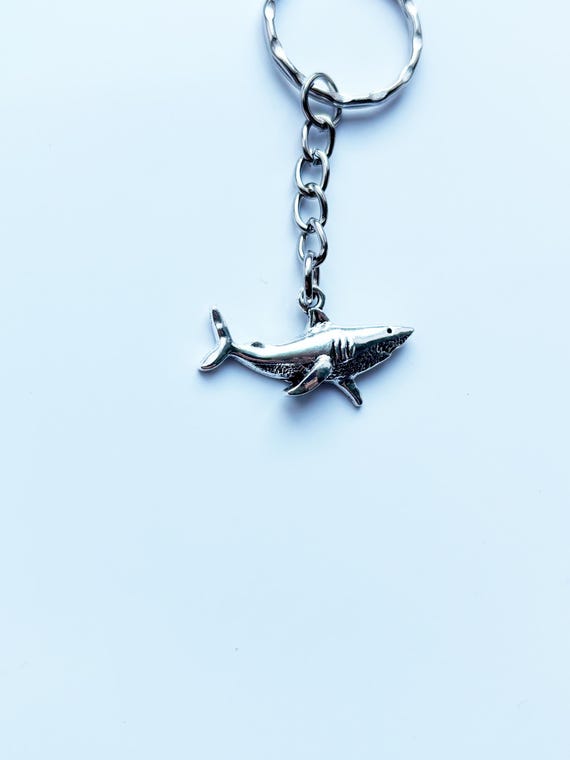 Silver Shark Keyring / Keychain - Animal Nature Woods Zoology - Etsy