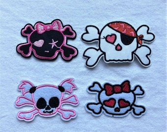 Cute Skull | Iron or Sew on Emo and Goth Patches | skulls  Pop Punk Witch Spooky