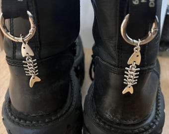 Zawieszki do butów z kością ryby, pasek, dokumenty | Punk Gothic Emo Rocker