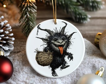 Mini adorno de Krampus: decoración navideña gótica