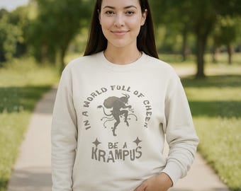 Krampus-sweater | Gothmas-ronde hals | Zonnewende kerstcadeau | Vakantietrui in vintagestijl