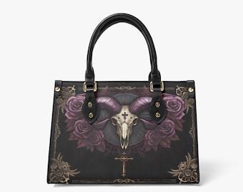 Veganistische leren handtas Gothic Rose | Donker esthetisch ontwerp