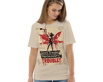 Necessary Trouble Uniseks biologisch katoenen T-shirt
