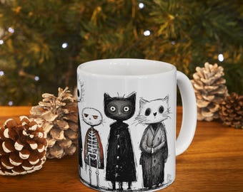 Spooky Character Ceramic Mug | Coffee Cup, Goth Gift, Drinkware, Creepy Collectible