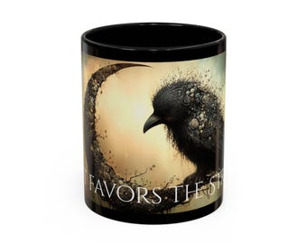 Mystical Raven Coffee Mug: Fantasy Art, Gothic Drinkware