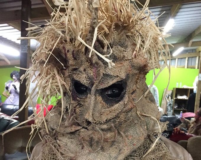 Evil Scarecrow Full Head Halloween Mask Etsy