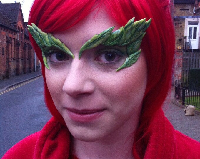 Poison Ivy Glitter Leaf Eyebrows - Handmade Foam Costume Mask For Cosplay & Halloween