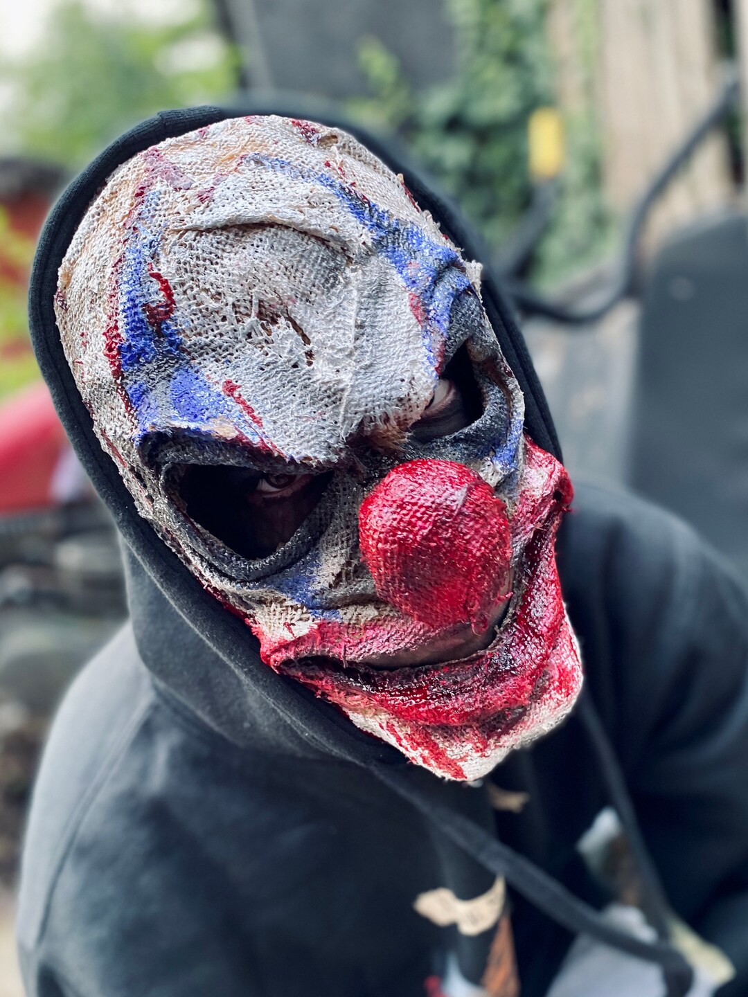 Creepy Hessian/burlap Evil Clown Mask LATEX - Etsy