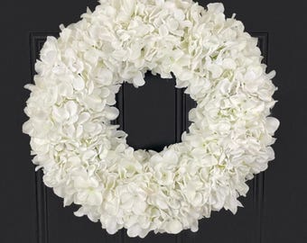 Multicolor Hydrangea Wreath, Red Blue Green Pink Front Door Wreath, Easter Door Decor, Year Round Door Hanger, Choose Your Own Color Wreath