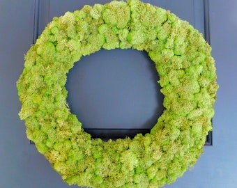 Moss Wreath, Natural Wreath, Preserved Moss Wreath, Green Wreath, Forest Wreath, Garden Wreath, Fireplace Decor, Wreath with Moss