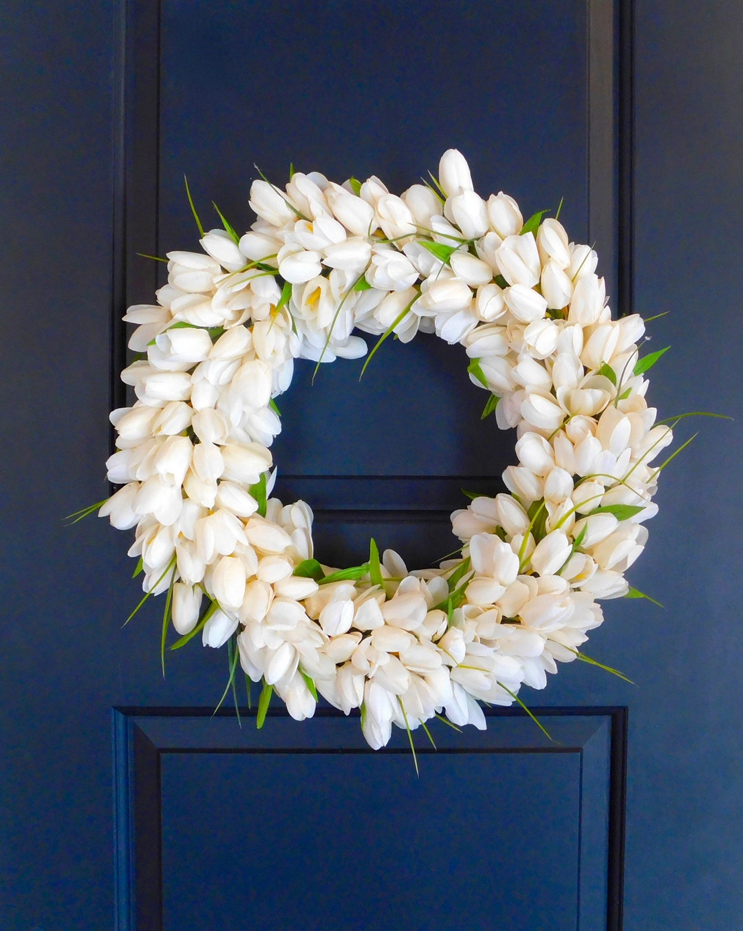 Tulip Wreath White Front Door Wreath White Spring Wreath