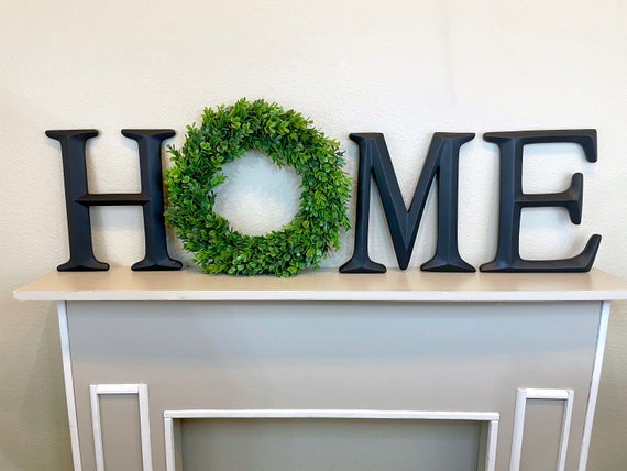 Home letters with sale wreath