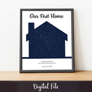 Carte des étoiles, Ciel nocturne, Maison, Cadeau d'anniversaire, Anniversaire, Mariage, Anniversaire, Premier rendez-vous amoureux, Baptême