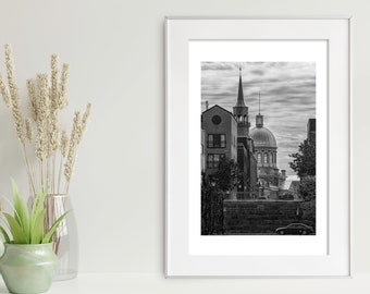 LIMITED EDITION, 'Bonsecours', Montreal Print, Art Photography, Travel Photography, Old Montreal, Black and White, Montreal Photography