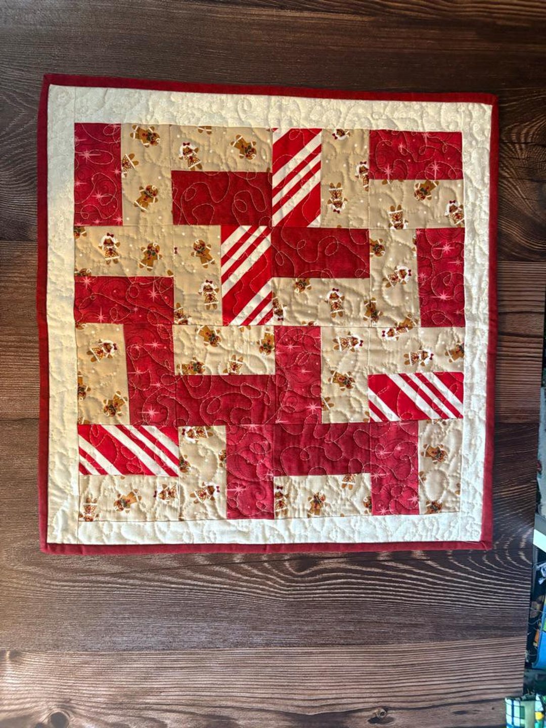 Christmas Log Cabin Mini Quilt - Etsy