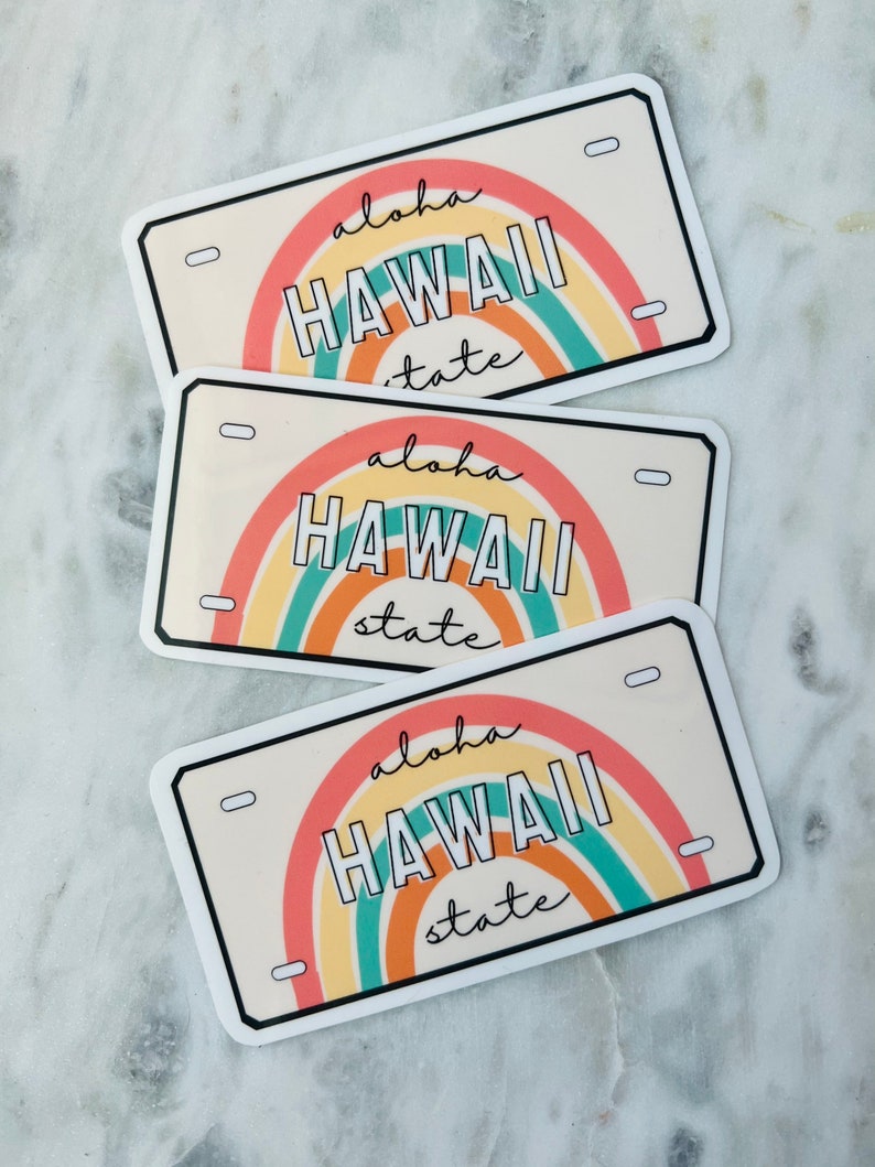 Hawaii Sticker Hawaii License Plate Hawaii Tag Etsy