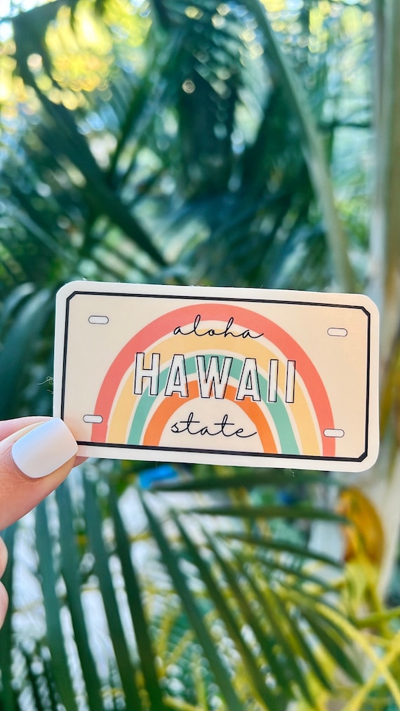 Hawaii Sticker Hawaii License Plate Hawaii Tag Etsy