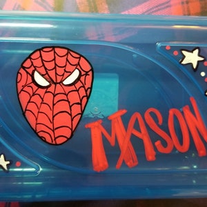 Cute Spiderman Zipper Box Pouch, Handmade Pouch, Makeup Bag,pen