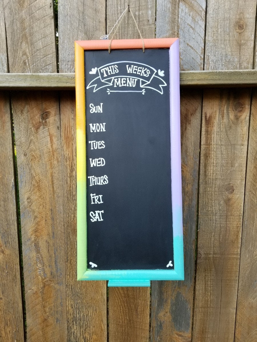 Personalized Chalkboard Menu, Weekly Menu Chalkboard, Menu Sign